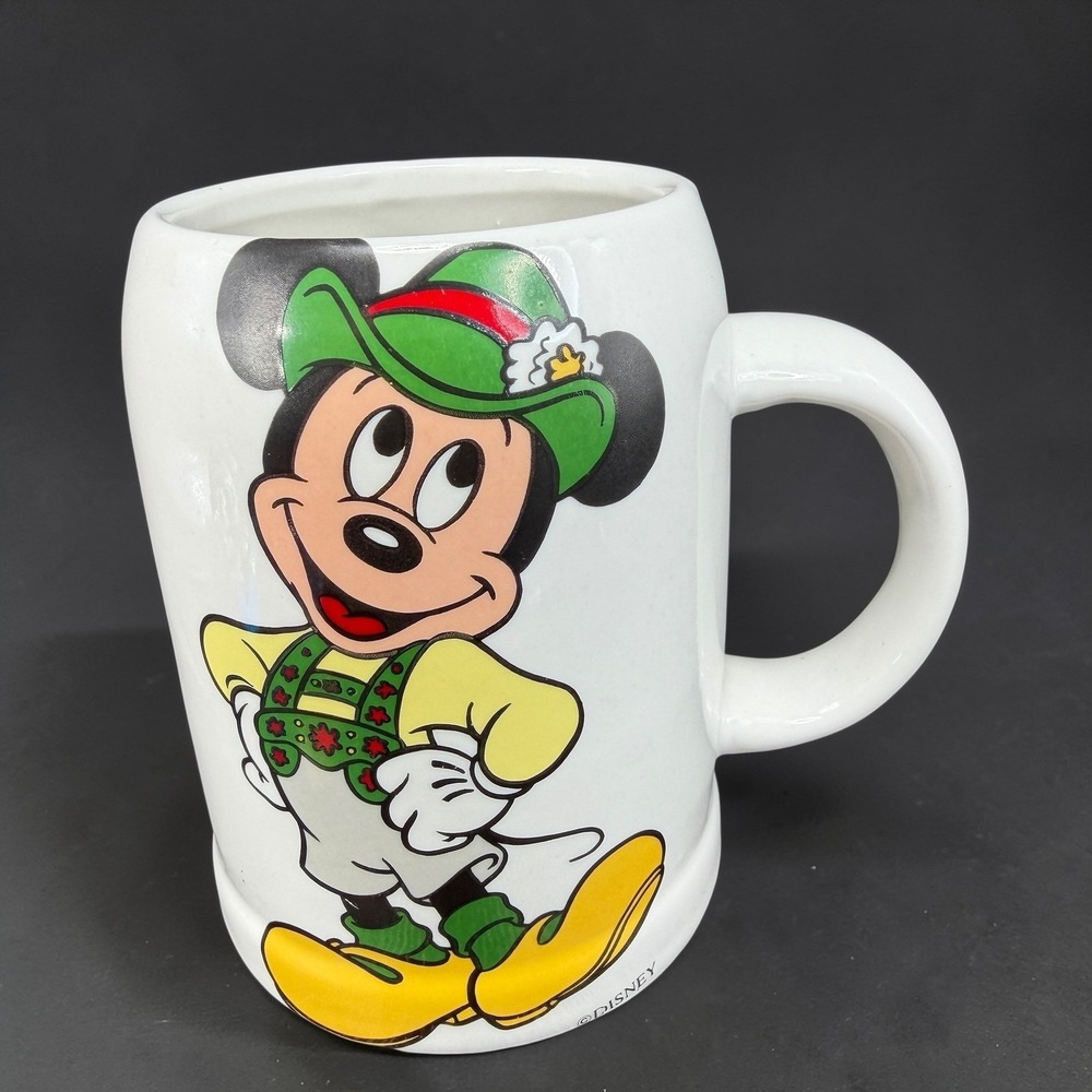 Vintage Disney Mickey Mouse Lederhosen Stein Reutter Porzellan West Germany‎ Mug